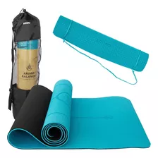 Tapete De Yoga Arimo Tpe 6 Mm 181 X 61 Cm Biodegradável Cor Azul-celeste