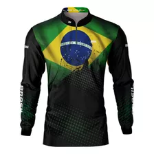 Camisa De Pesca Brasil Brk Com Proteção Uv50+