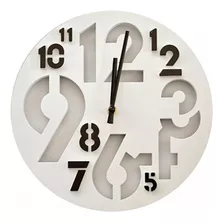 Reloj Pared N° Relieve Blanco Y Negro D14175w Bazarnet. P3