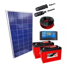 Kit Placa Solar 280w Controlador 10a Lcd Bateria 115ah Cabos
