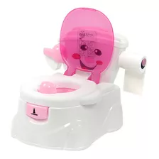 Troninho Penico Infantil Bebê Portátil Desfralde Lorben Cor Rosa Smile