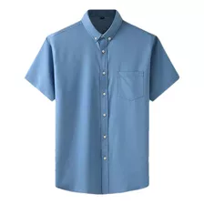 Camisa Vaquera De Manga Corta Para Hombre, Talla Grande, Elá