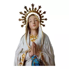 Virgen De Lourdes 35 Cm - Pieza Artesanal - Kmnk