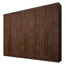 Guarda Roupa Casal 6 Portas 100% Mdf Cor Cinamomo Grafite