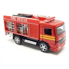 Caminhão Corpo De Bombeiros Miniatura Fricção Abre Portas