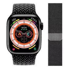 Combo Smart Watch Hk9 Pro Negro Y Correa Milanese Loop Negro