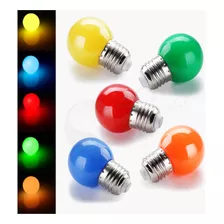 300 Lâmpadas Led Bolinha 1w Colorida 127v E27 Decoração