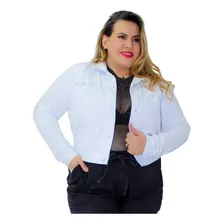 Jaqueta Plus Size Feminina Jeans Qualidade Premium Botões 