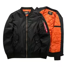 Chamarra Corta Viento Piloto Bomber Negro Armada Vuelo