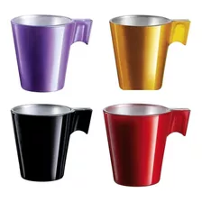 Taza Café Expresso 80cc Pack X4 Surtidas Luminarc Flashy