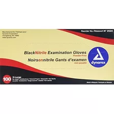 Guantes Para Examen De Nitrilo Dynarex, Negro, X-large, 100