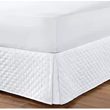 Saia Para Cama Box Casal King Size Matelada Microfibra Cor Branco