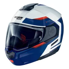 Capacete Nolan N90-3 Reflector Branco Azul Vermelho