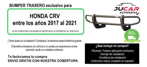Burrera Bumper Trasero Honda Crv  2017 -2021 Foto 3