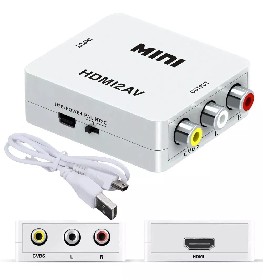 Mini Adaptador Conversor De Hdmi Para Video Composto Rca 2av