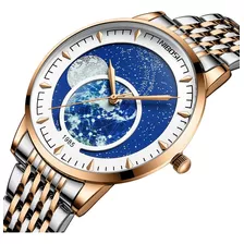 Relojes Impermeables Nibosi Star Moon Phase Para Hombre