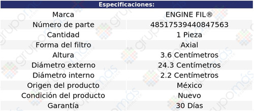 Filtro De Aire Engine Fil Geo Metro L3 1.0l 1989 A 1997 Foto 2