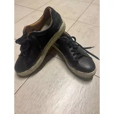 Zapatillas Cuero Negro