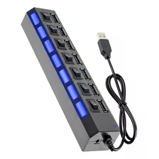 Hub Usb 2.0 Com 7 Portas Switch On/off E Led Indicador Full