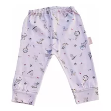 Pantaloncito C/puño Jersey Estampado Animalitos/reloj 