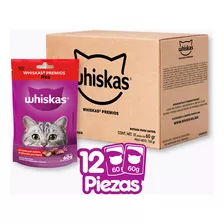 Pack X12 Premios Para Gato Whiskas Sabor Res 6g C/u