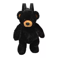 Mochila De Oso Negro De Felpa - 16 Pulgadas