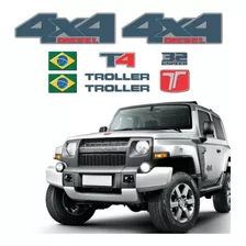 Kit Adesivos Troller T4 3.2 6speed 4x4 Diesel Resinado 2015 2016 2017 2018 2019 Carro Prata Trl035