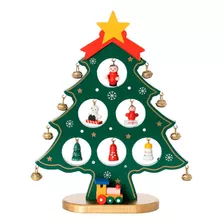 Árbol Pino Navideño Decorativo 2d Con Colgantes Madera 