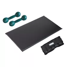 Kit Ginástica Com Colchonete Tornozeleira 2kg E Halteres 2kg