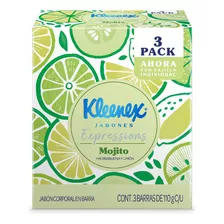 Jabón En Barra Kleenex Mojito - 3 Pack De 110g C/u