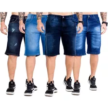 Kit Bermuda Jeans Masculino Lote 4 Unidades Preço De Atacado