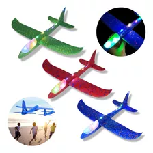 Avião Aeromodelo Planador Isopor Com Led Voa Alto Kit 2 Uni