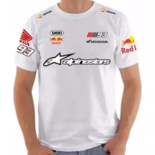 Camiseta/camisa Marc Maquez Branca Moto Gp/piloto Marquez 