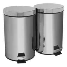 Combo Oferta X 2 Papaleras En Acero Inox 7lt Oficina Cocina 