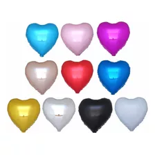 Kit 10 Balões Bexiga Metalizado Coração 45 Cm Buque Love