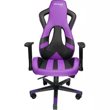 Cadeira De Escritório Mymax Mx11 Gamer Ergonômica Preta E Violeta Com Estofado Em Tecido Sintético