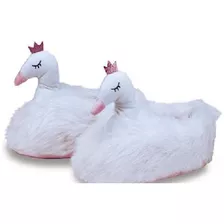 Pantufa Importway Peluda Feminina 3d Cisne 36/38 M Branca