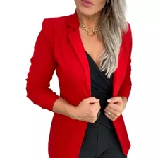 Blazer Bengaline Casaco Feminino Manga Longa