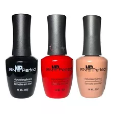 Esmaltes Em Gel Nail Perfect Preto Vermelho Nude Uv 14ml 