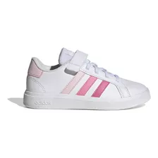 Tenis adidas Grand Court 2.0 Blanco Con Velcro Para Niña