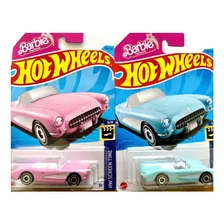 Hot Wheels Corvette Barbie Rosado Y Corvette Barbie Azul