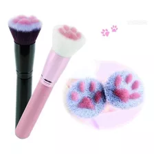 Brochas Maquillaje Huella Gato Diseño Original Kawaii 2 Pzs