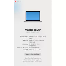 Macbook Air 1,1 Ghz Intel Core I3 Dual-core 8gb 3733 Mhz