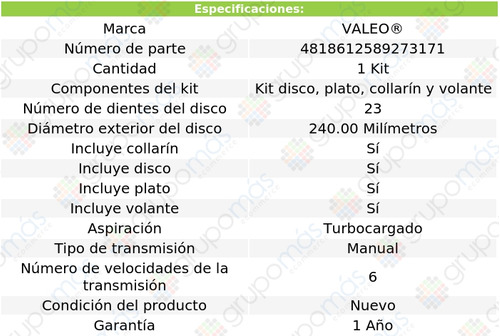 1 Kit De Clutch Valeo Tt Quattro L4 1.8l 2000 A 2006 Foto 4