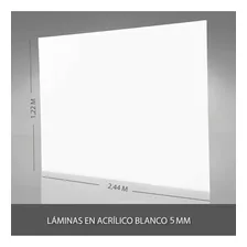 Lámina Acrílica Blanca Completa 5mm 1.22 M X 2.44 M