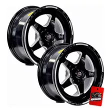 Par De Rodas Racing Weld Rts Black Aro 15x7 Furaçao 4x100.