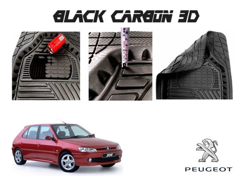 Tapetes Premium Black Carbon 3d Peugeot 306 1999 A 2002 Foto 4