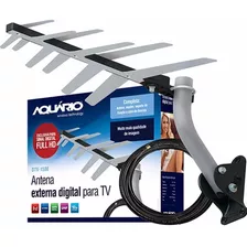 Antena Externa Tv Uhf Hdtv Dtv-1500 Aquario Cabo E Suporte