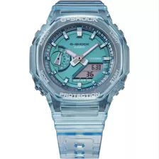 Relógio Casio G-shock Gma-s2100sk-2adr *skeleton Metálico Cor Da Correia Azul-claro Cor Do Bisel Azul-claro Cor Do Fundo Azul-claro