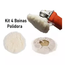 Kit 4 Boinas Para Polimento 100% Lã 5 Pol. Politriz Polidora